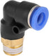 Push in Joint Pneumatic Connector, 10 pcs 8mm G1 Push Fittings, 90 Degree Male Thread Quick Connect