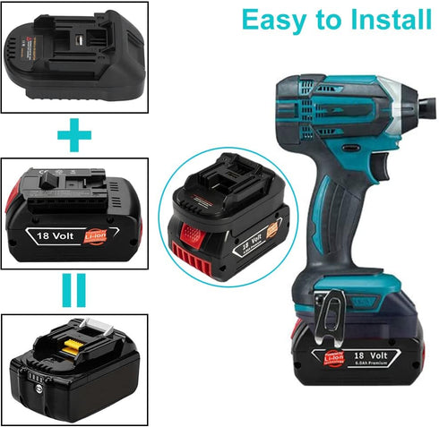 USB Battery Adapter for Makita 18V Lithium-ion LXT Cordless Tool, Convert Bosch 18V Li-ion Battery to Makita 18V