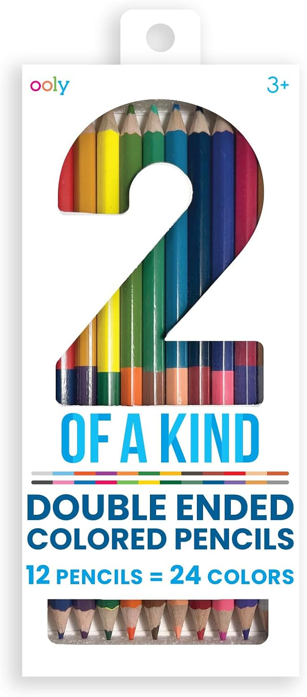 Ooly Double-Ended Colored Pencils, Set of 12 with 24 Colors, Drawing &