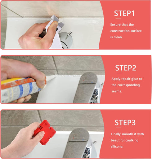 11 Piece Professional Caulking Tool Kit, Easy Silicone Caulking with Guides, Caulk Removal Tools and Fill Removal Tool