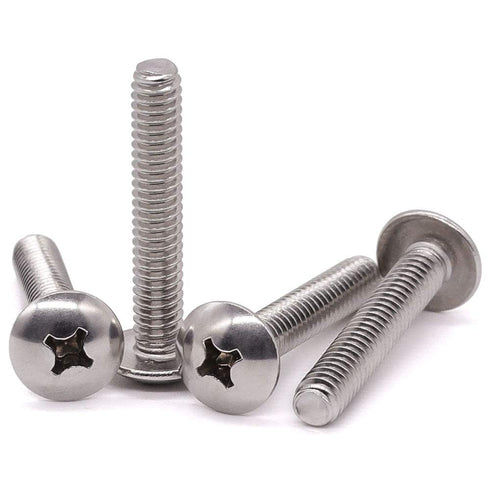 M4-0.7 x 35mm Truss Head Machine Screws, 304 Stainless Steel 18-8, Phillips Drive, Mushroom Head, Full Coarse Thread