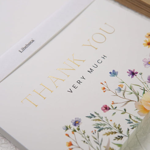 Liheheca 24 Pack 4x6 Inch, Set Wildflower Thank You Cards with Envelopes, bulk, Wax Seal Stickers, Flower Greeting