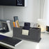 UnionBasic Leather Desk Organizer, Multi-compartment Pen Holder, Gray