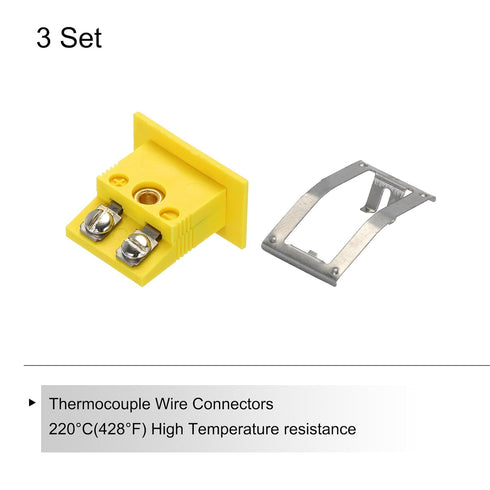 MECCANIXITY K Type Panel Mount Thermocouple Female Mini Socket, High Temperature 220°C (428°F) for Connectors