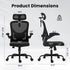 Ergonomic Office Chair, Home Office Desk Chair with Headrest, High Back Computer Chair with Armrests and Adjustable