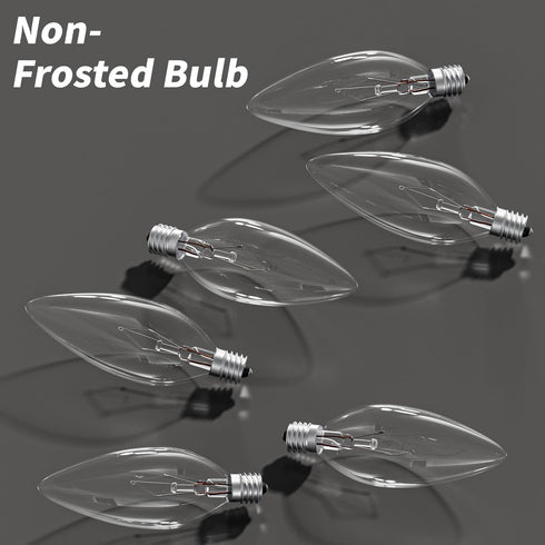 20-Pack E12 Bulbs 40W 2500K, 380 Dimmable Bulbs B10 Bulbs CYLYT Candelabra Light Warm White Lumen Chandeier Light