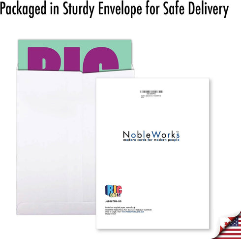 NobleWorks Big Thanks From The Office - Boss Coworker Thank You Greeting Card with Envelope, Extra Large 8.5 x 11 Inch
