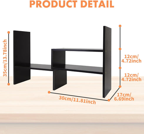 ShellKingdom Desk Shelf Organizer, Desktop Shelves, Adjustable Desktop Corner Shelf, Bookshelf Storage Rack and Cubicle
