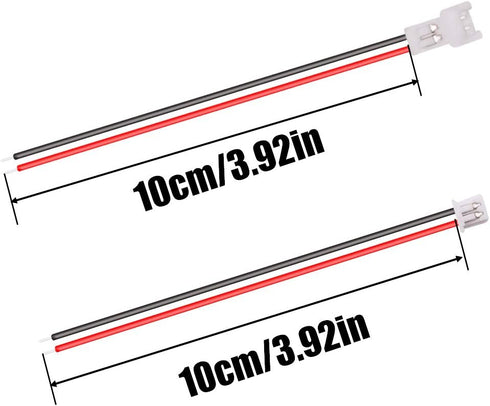 smseace 25pair 26AWG JST 1.25mm 2pin Wire Connectors 100mm Cable for Indoor 3D Plane Twinkle Light LED Belt Light sm Connections JST-1.25mm