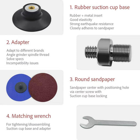 neryera 49-36-0800 2438-20 set 2438-20 2" M9 Polisher Sander For Polisher Sander Parts with Quick Change Disc Pad Wool