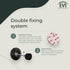 Evi Herrajes Adhesive Door Stop | Wall Mounting | 1.37x0.59" | Black Lacquered Stainless Steel | Conical Shape | Two