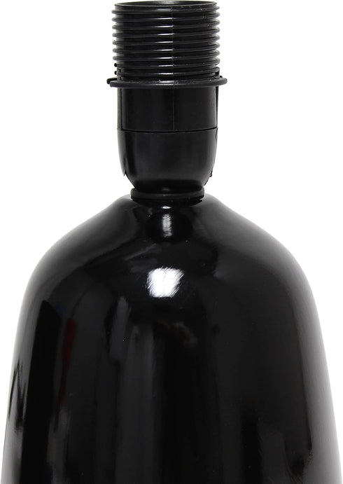 Simple Designs LT1134-BLK 10.04" Tall Traditional Ceramic Bedside Table Lamp with Matching Fabric Shade