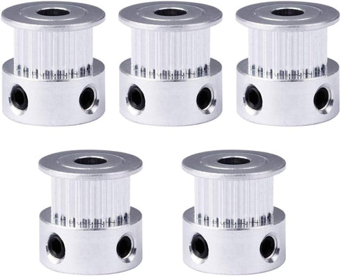 GT2 20 Teeth 5mm Bore Timing Pulley Aluminum Synchronous Wheel, Compatible with RepRap 3D Printer Prusa i3, 5pcs
