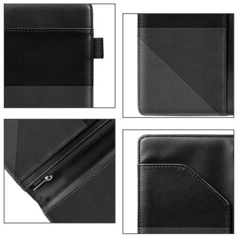 WAVEYU 8x5 inch, Server Book for Waitress Book with Zipper Pocket, Cute Server Books for Waiter Leather, Money