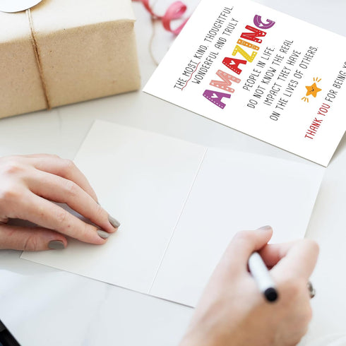 Naixiwen Sweet Thank You Card for Best Friend Family, Funny Appreciation Card for Coworker Doctor Nurse Teacher