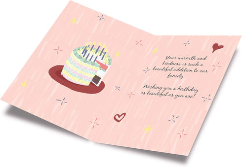 Prime Greetings Daughter In Law Birthday Card, Eco-Friendly, Thick Card Stock, 5in x 7.75in, Made in America,