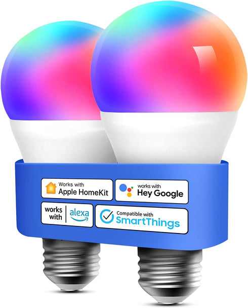 meross Smart LED Light Bulb, WiFi Compatible with Apple HomeKit, Alexa, Google Home, 2 Pack, 2700K-6500K