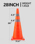BATTIFE 28'' Collapsible Traffic Safety Cone, Multi-Purpose Pop-up Cone for Road Parking Practice