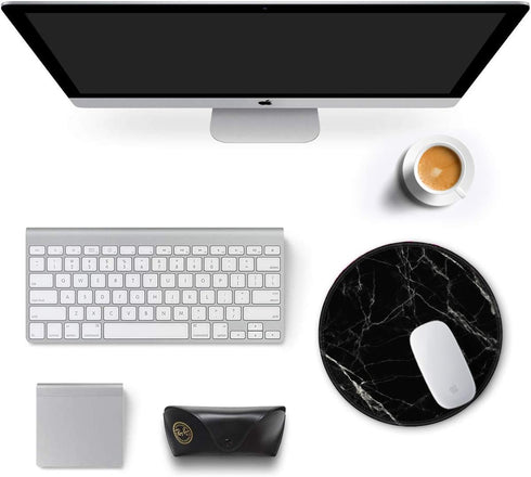 Auhoahsil Round Marble Theme Mouse Pad, Anti-Slip Rubber with Stitched Edges for Gaming, Office, 8.7 x 8.7 in