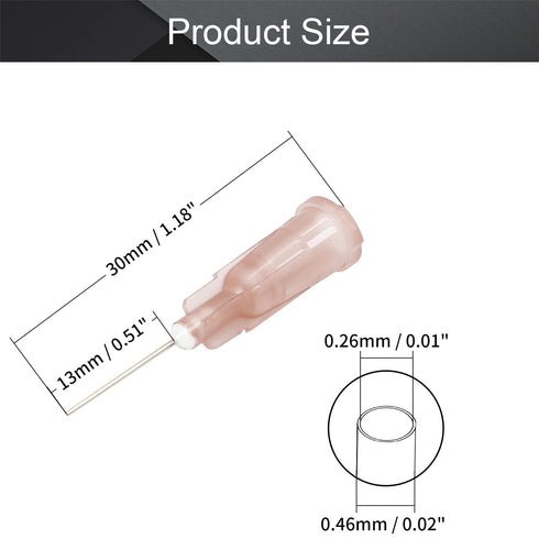 Utoolmart 20pcs 26G Blunt Tip Syringe Needles Industrial Dispensing Needle with Luer Lock, Stainless Steel Precision Applicator, for Refilling E-Liquid Inks and Syringes