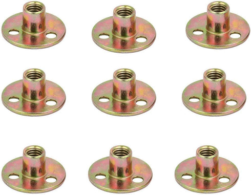 Socell 3/8"-16 Brad Hole Tee Nut - Carbon Steel Round Base Screw-in T-Nuts (12pcs)