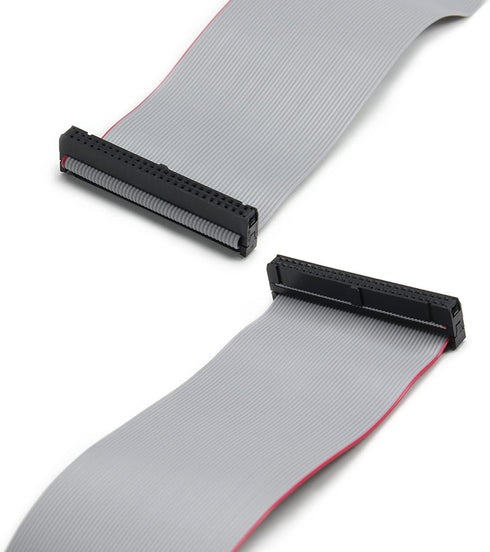 Fielect 2pcs IDC 50 Pin Connector Gray Wire Flat Ribbon Cable Connector, 30cm Length