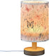 ALAZA Bedside Table Lamp for Bedroom Wildflowers Floral Butterfly Nightstand LED Light Lamps with USB Port Linen Fabric