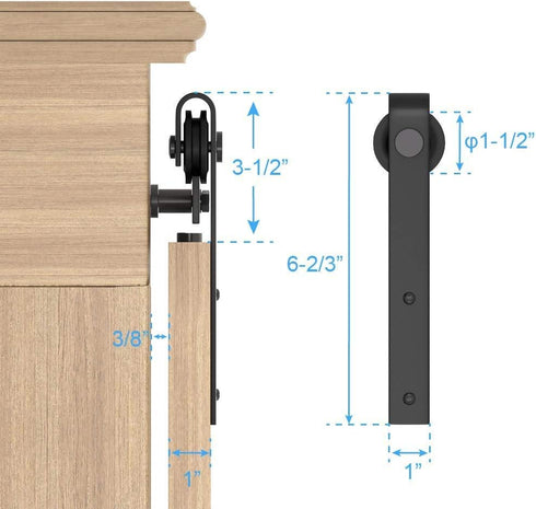 3FT ZEKOO Super Mini Sliding Barn Door Hardware Kit for Single Door Cabinet, Small Barn Door Hardware Track Kit for TV