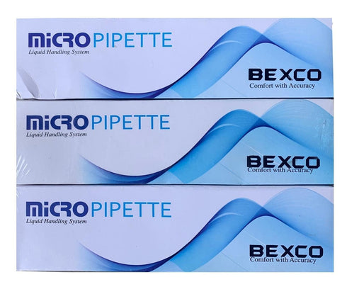 Combo Pack of 3 Micropipette Adjustable Volume 5-50 ul, 10-100 ul, 100-1000 ul Set