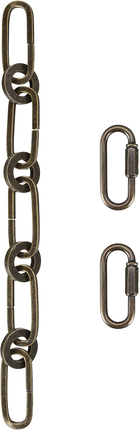 Aspen Creative 21123-07-1, 1 8 Steel Heavy Duty Chain & Two Quick Link Connector for Lighting Fixture/Swag Light/Plants