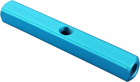 Baomain Aluminum Air Manifold Block, 1/4" PT Threaded, 6-Way 9-Port for Pneumatic Systems