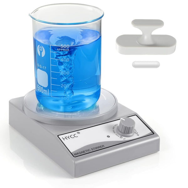 HYCC Laboratory Magnetic Stirrer with Magnetic Stirring Bar and Retriever, 3000 RPM, Max Capacity: 3000ml