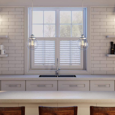 1-Light Progress Lighting Penn Collection Polished Nickel Mini-Pendant