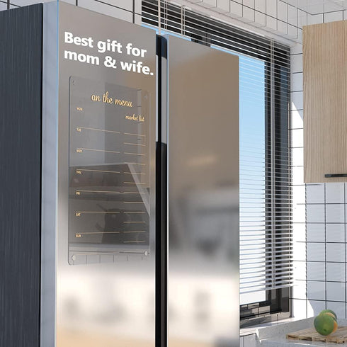 Magnetic Dry Erase Board Menu, Clear Acrylic Whiteboard Menu 17"x12" with 4 Dry Erase Markers