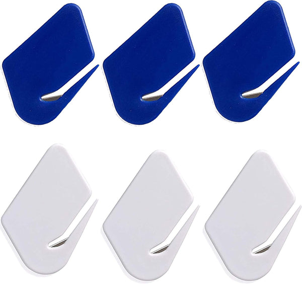Desk Letter Opener Envelope Slitter - Concealed Blade Cutter Letter Knife Mail Opener Package Opening Tool, White and