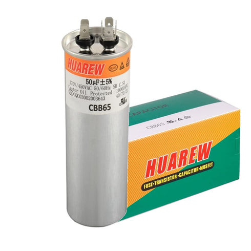 50 uF MFD ±5% 450 VAC CBB65 AC Motor and Fan Starting Round Capacitor