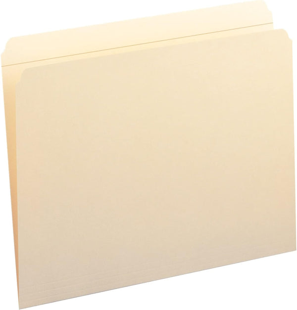 Smead File Folder, Manila, Reinforced Straight-Cut Tab, Letter Size, 100 per Box (10310)