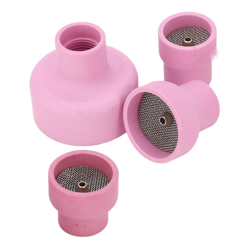 TIG Welding Cup Kit Set, Ceramic Cups 12# 14# 16# 24#, 2.4mm Center Hole Inner Dia for Equipment