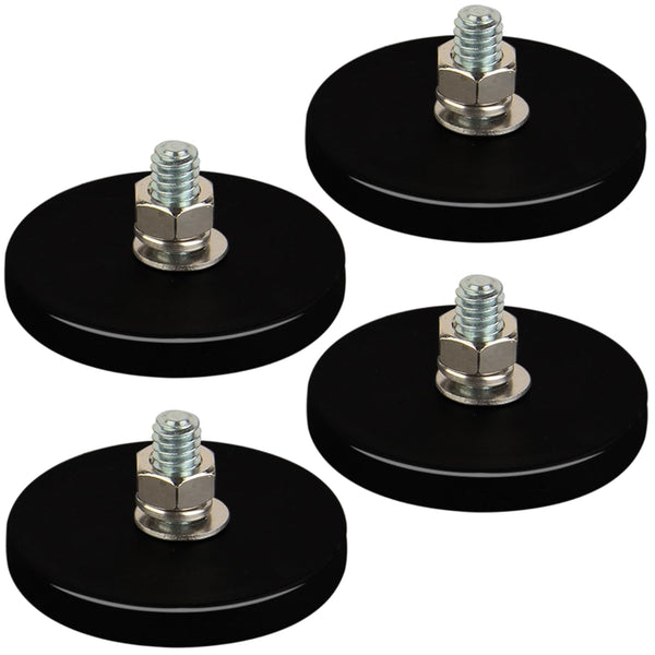 MUTUACTOR Neodymium Rubber Coated Magnets,4PCS Anti-Scratch Mounting Magnets with 1/4-20 Male Thread,35lbs