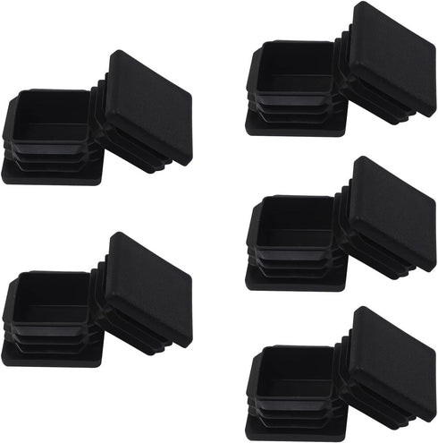 FiveEyes 1.25" Square Tubing Plastic Plug - 10 Pack, 1.25 Inch Square Tube End Cap, Fence Post Pipe Cover