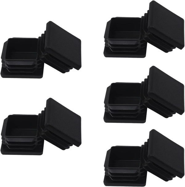 FiveEyes 1.25" Square Tubing Plastic Plug - 10 Pack, 1.25 Inch Square Tube End Cap, Fence Post Pipe Cover