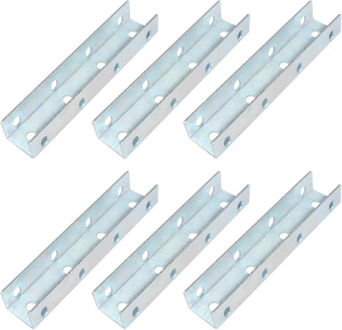 6 Pcs U Shaped Inner Splice Clevis Fittings Bracket for 1-5/8" U Steel Cable Ladder Channel, 2.6mm Thickness