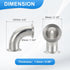 90 Elbow 1 3/4 "(45mm) 304 2" 64mm PATIKIL Degree Tube OD, Stainless Steel Sanitary Pipe Fittings Tri Sanitary Clamps
