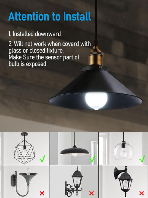 TORCHSTAR LED Motion Sensor Light Bulb, 9W (60W Equivalent), 900LM, E26 Base, A19 Motion Activated for Laundry,