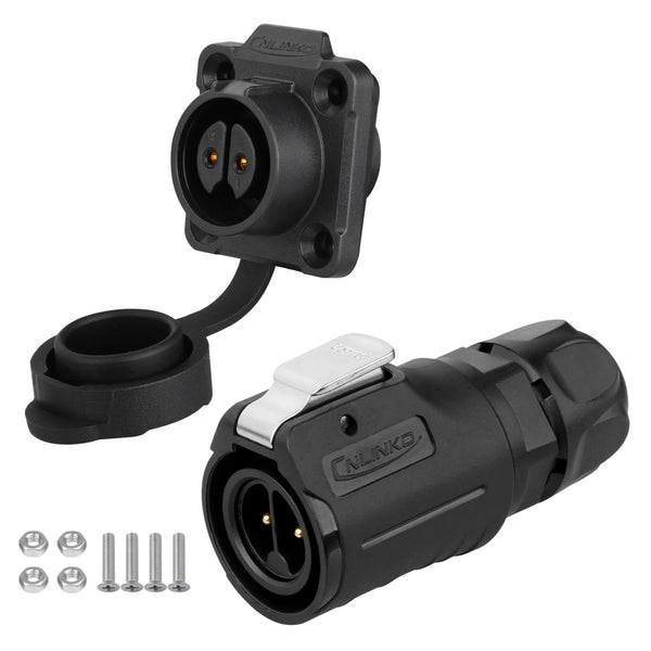CNLINKO LP-16 IP68 Industrial Waterproof Connector, Quick Plug Circular Connector M16 2-9 Pin Flange Socket
