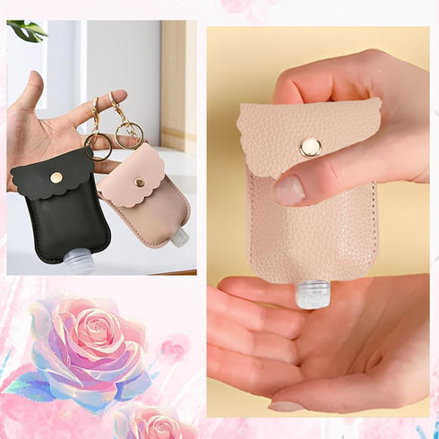 4 Colors Hand Sanitizer Holder Hand Sanitizer Case Keychain Bulk Pink Brown Yellow Small Portable Empty Bottle