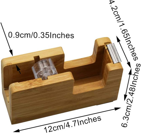 Enyuwlcm Bamboo Desk Tape Dispenser Natural Tape Dispenser with Open End Made of 100% Bamboo 1 Pack by enyuwlcm