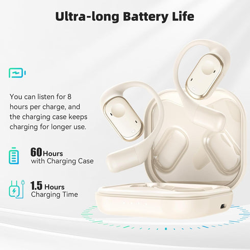 CAWRUGA 3-in-1 150 OWS AI Language Translator Earbuds, Real-Time Translation Earbuds Languages & Accents with APP