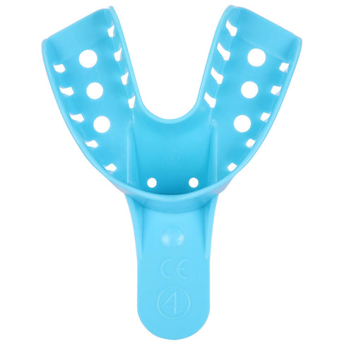 JMU Dental Impression Tray, 12 Pcs Perforated Disposable Impression Trays, 4 Medium Lower