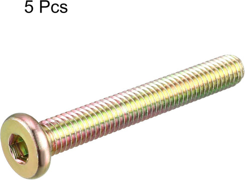 uxcell M6 x 45mm Threaded Hex Socket Head Cap Screws, 5 Pcs